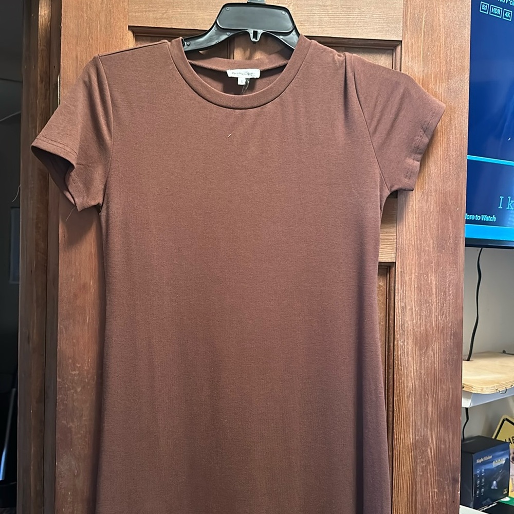 Brown maxi T-shirt dress. Size large